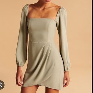 Abercrombie Long-Sleeve Draped Skirt Mini Dress